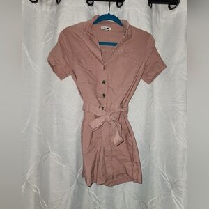 Fashion Nova Pink Button-Up Jumpsuit